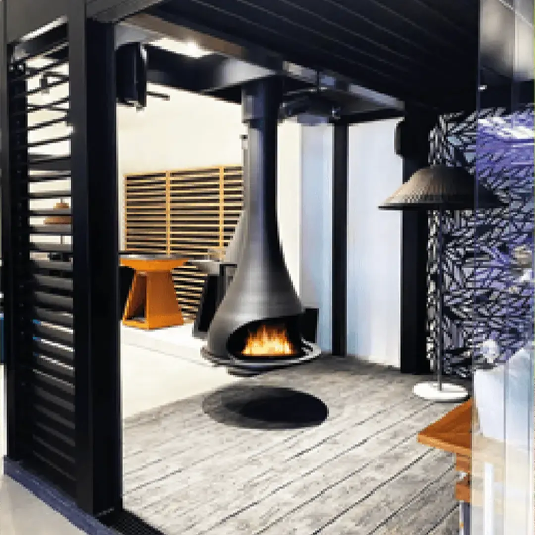 cheminée pergola bioclimatique à Fréjus 