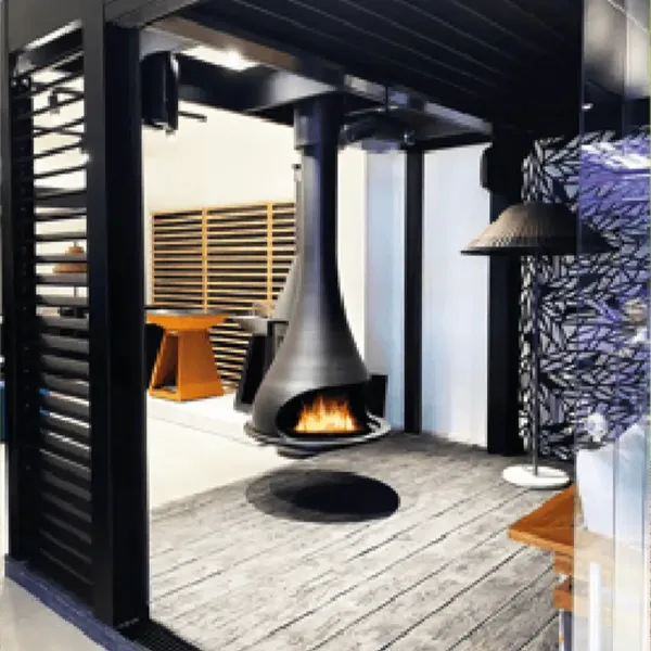 cheminée pergola bioclimatique à Fréjus 